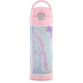 Thermos Stainless Steel Vacuum Insulated Funtainer Water Bottle, Pink Dreamy, 16 fl oz