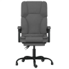 Massage Reclining Office Chair Dark Gray Fabric