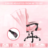 Racing Video Backrest and Seat Height Recliner Gaming Office High Back Computer Ergonomic Adjustable Swivel Chair, Without footrest, Pink/White