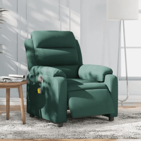 Electric Massage Recliner Chair Dark Green Velvet