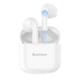 Smilism TWS Wireless Earbuds 5.0, 14.2mm HIFI Speaker Super mini design Touch Control in-Ear Headphones with Noise Reduction, Hi-Fi Stereo Audio