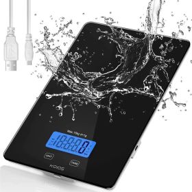 KOIOS Digital Kitchen Scale for Food, 33lb/15Kg Ounces & Grams Cooking/Baking, 1g/0.1oz Precise Graduation, Waterproof/Tempered Glass, USB