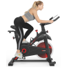 Stationary, Adjustable Fitness Bike with Comfortable Cushion, LCD Display and Hand Pulse