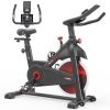 Stationary, Adjustable Fitness Bike with Comfortable Cushion, LCD Display and Hand Pulse