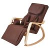 Full massage function-Air Pressure-Comfortable Relax Rocking Chair; Lounge Chair Relax Chair with Cotton Fabric Cushion Brown