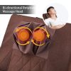 Full massage function-Air Pressure-Comfortable Relax Rocking Chair; Lounge Chair Relax Chair with Cotton Fabric Cushion Brown