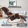 Full massage function-Air Pressure-Comfortable Relax Rocking Chair; Lounge Chair Relax Chair with Cotton Fabric Cushion Brown