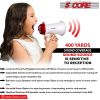 5 CORE Megaphone Bull Horn 15W Loudspeaker Portable PA Horn w Volume Control Siren Alarm Noise Maker Bullhorn for Sporting Event Party Crowd Control