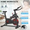 Stationary, Adjustable Fitness Bike with Comfortable Cushion, LCD Display and Hand Pulse