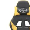 Massage Gaming Chair with Footrest Black & Gold Faux Leather