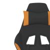 Massage Gaming Chair with Footrest Black and Orange Fabric