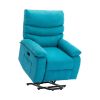 Power Lift Recliner Chair, Chenille Blue Elderly Chair with lifting, lying flat, heating, vibration massage, USB charging, remote control