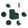 Electric Massage Recliner Chair Dark Green Velvet