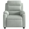 Massage Recliner Chair Light Gray Velvet