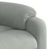 Massage Recliner Chair Light Gray Velvet