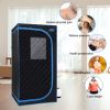 Portable Black Full Size Steam Sauna tent–Personal Home Spa, with Steam Generator, Remote Control, Foldable Chair, PVC pipes. Easy to Install