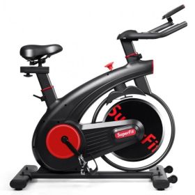 Professional - Flywheel Stationary Exercise Bike with 20 lbs Silent Belt Supports up to 220 lbs