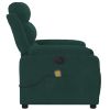 Electric Massage Recliner Chair Dark Green Velvet