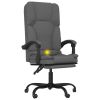 Massage Reclining Office Chair Dark Gray Fabric