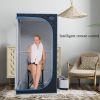 Portable Black Full Size Steam Sauna tent–Personal Home Spa, with Steam Generator, Remote Control, Foldable Chair, PVC pipes. Easy to Install