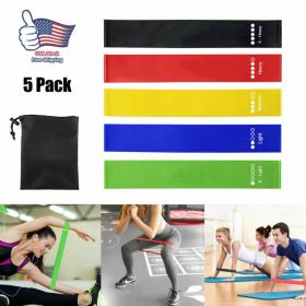 5X Resistance Fitness Yoga Band Strap Loop Elastic Gym Exercise Workout 5-40LB