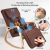 Full massage function-Air Pressure-Comfortable Relax Rocking Chair; Lounge Chair Relax Chair with Cotton Fabric Cushion Brown