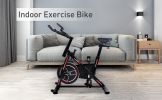 YSSOA Indoor Cycling Bike, Stationary Exercise Bike with iPad Mount and Comfortable Seat Cushion, Silent Belt Drive, Spinning Bikes with Resistance