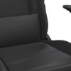 Massage Gaming Chair with Footrest Black Faux Leather