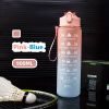 32oz/900mL Motivational Water Bottle with Straw & Time Marker; Daily Water Intake Bottle with Carrying Strap-Fitness/Gym/School/Mountain Climbing/Etc