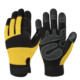 Climbing/Tactical - Full Finger - Combat - Riding - Touch Screen Gloves -- Outdoor Roping Work Rocks Parkour Carabiners Rigging Grip (1 Pair) (Gloves Size: L, Color: yellow)