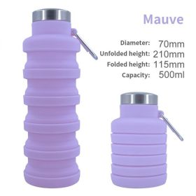 500ml outdoor retractable water bottle portable collapsible silica gel sports cup (capacity: as shown, Color: A03 500ML)