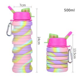 500ml Creative Silicone Folding Water Cup - Outdoor/Sports/Ride/Fitness - Portable (capacity: 0.5L, Color: 1)