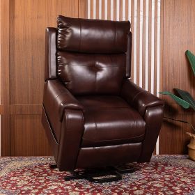 Lehboson Lift Chair Recliners, Electric Power Recliner Chair Sofa for Elderly,massage and heating (Common, Red Brown) (Color: as Pic)