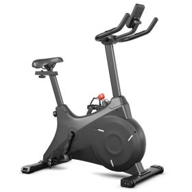 Spin Bike - Smooth Belt Drive - Adjustable with LCD monitor (track time, calories, distances, speed, and heart rate) (Type: Professional Exercise Bikes, Color: Black)