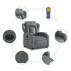 Electric Stand up Massage Recliner Chair Gray Faux Leather