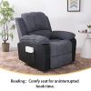 Corduroy + PU material thickened with side pockets armrests ergonomic power sofa chair with 8-point massage heating function