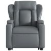 Electric Stand up Massage Recliner Chair Gray Faux Leather