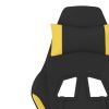 Massage Gaming Chair with Footrest Black and Yellow Fabric