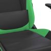 Massage Gaming Chair with Footrest Black&Green Faux Leather