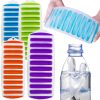 1pc Silicone Ice Cube Tray with Lid Long Strip 10 Grid Cylindrical Ice Tray Ice Making Mold Water Bottle Ice Cube Tray for Freezer