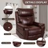 Lehboson Lift Chair Recliners, Electric Power Recliner Chair Sofa for Elderly,massage and heating (Common, Red Brown)