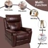 Lehboson Lift Chair Recliners, Electric Power Recliner Chair Sofa for Elderly,massage and heating (Common, Red Brown)