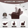 Lehboson Lift Chair Recliners, Electric Power Recliner Chair Sofa for Elderly,massage and heating (Common, Red Brown)