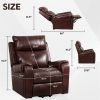 Lehboson Lift Chair Recliners, Electric Power Recliner Chair Sofa for Elderly,massage and heating (Common, Red Brown)