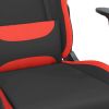 Massage Gaming Chair with Footrest Black and Red Fabric