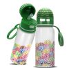 Golf Pattern Straw Lid Water Bottle; Flip & Sip Double Stainless-Steel Thermal Insulation; Sports Bottle; Outdoor Mug